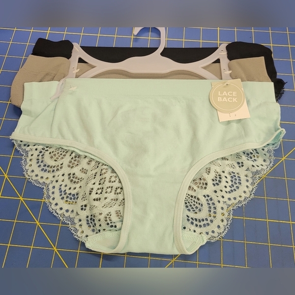 just be Other - Just Be Set of 3 Light Blue, Gray & Black Bikini Lace